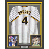 Framed Autographed/Signed Luis Arraez 35x39 San Diego Pinstripe Jersey BAS COA