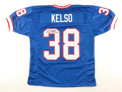 Mark Kelso Signed Buffalo Bills Jersey Inscribed "God Bless You" (JSA) Def. Back