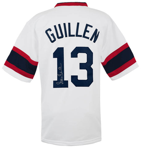 Ozzie Guillen Signed White Custom Baseball Jersey - (SCHWARTZ COA)