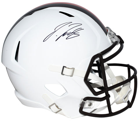 JERRY JEUDY AUTOGRAPHED CLEVELAND BROWNS WHITE FULL SIZE SPEED HELMET BECKETT