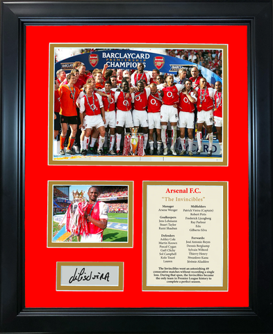 Framed Arsenal F.C. "The Invincibles" 2003 Facsimile Engraved Auto 12"x15" Photo