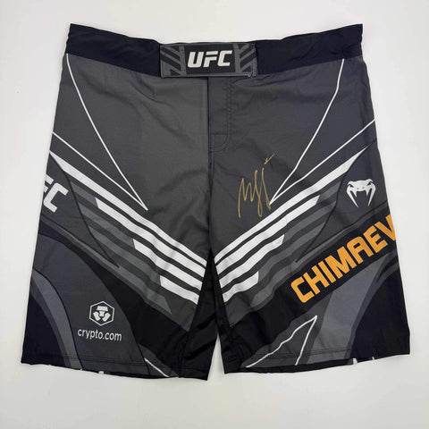 Autographed/Signed Khamzat Borz Chimaev UFC MMA Black Trunks PSA/DNA COA