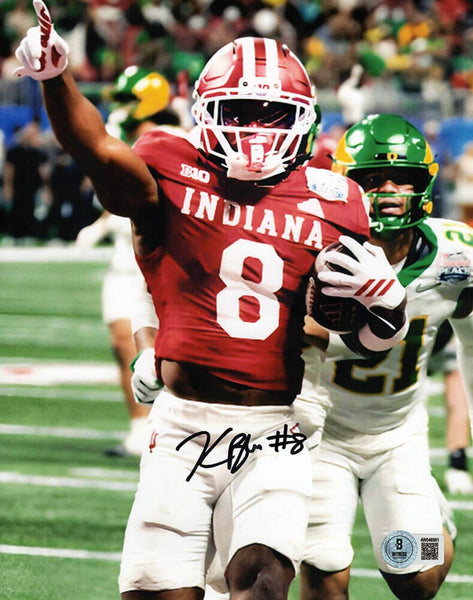 Kaelon Black Signed Indiana Hoosiers Peach Bowl TD 8x10 Photo - (BECKETT COA)