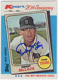 Denny McLain Signed Tigers 1982 Topps Kmart Baseball Trading Card #13 - (SS COA)