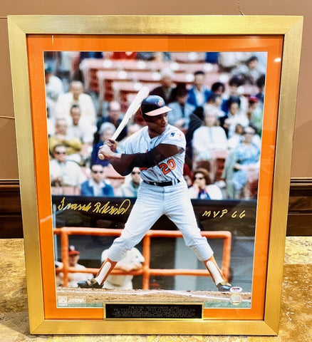 Frank Robinson Autographed 16x20 Photo w/ Inscription Framed PSA COA
