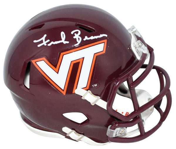 FRANK BEAMER AUTOGRAPHED VIRGINIA TECH HOKIES SPEED MINI HELMET COA