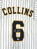 ISAAC COLLINS Brewers Outfielder Signed Custom Replica Pinstripe Jersey AUTO JSA