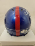 LAWRENCE TAYLOR SIGNED NEW YORK GIANTS COLOR RUSH SPEED MINI HELMET JSA QR
