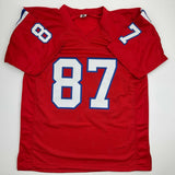 Autographed/Signed Ben Coats New England Red Football Jersey JSA COA