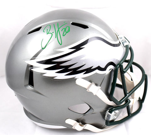 Brian Dawkins Autographed Eagles F/S Flash Speed Helmet-Beckett W Holo *Green