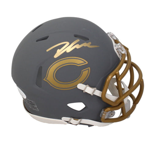 D'Andre Swift Autographed Chicago Bears Slate Speed Mini Helmet JSA Witnessed