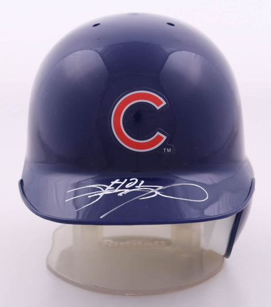 Sammy Sosa Signed Chicago Cubs Mini Batting Helmet (Schwartz COA) 600 H.R Club