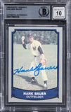 Yankees Hank Bauer Signed 1989 Pacific Legends II #144 Card Auto 10! BAS Slabbed