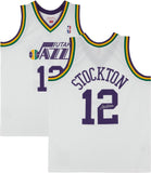 John Stockton Utah Jazz Signed Mitchell and Ness 1991-92 White Swingman Jersey
