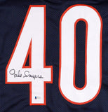 Gale Sayers Signed Bears Jersey (Beckett QR) Kansas Comet / Hall of Famer / RB