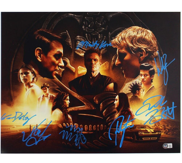 Multi-Signed Cobra Kai Unframed 16 x 20 Collage of Actors Photo