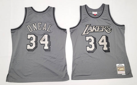 Shaquille O'Neal Signed Lakers 1996-97 Mitchell & Ness Metal Works Jersey PSAITP