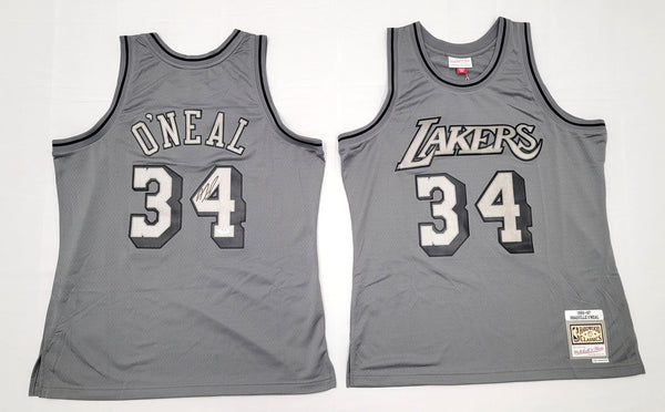 Shaquille O'Neal Signed Lakers 1996-97 Mitchell & Ness Metal Works Jersey PSAITP