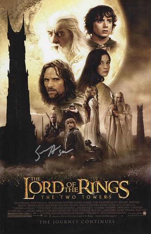 Sean Astin Signed Lord of The Rings: The Two Towers 11x17 Poster w/Sam -(SS COA)