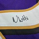 Autographed/Signed Nate Wiggins Baltimore Purple Football Jersey JSA COA