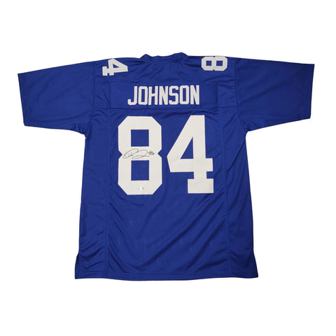 Theo Johnson Autographed New York Giants Pro Style Blue Jersey Beckett Witnessed