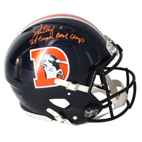 John Elway Autographed "2x Super Bowl Champ" Broncos Authentic Helmet Beckett