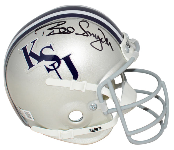 BILL SNYDER AUTOGRAPHED KANSAS STATE WILDCATS THROWBACK MINI HELMET BECKETT