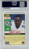 Emmitt Smith Autographed 1990 Score Trading Card 18,355 Yds PSA Slab 43734