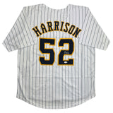 Autographed/Signed Kyle Harrison Milwaukee Pinstripe Jersey JSA COA