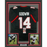 FRAMED Autographed/Signed CHRIS GODWIN 33x42 Tampa Bay Pewter Jersey JSA COA