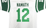 NEW YORK JETS JOE NAMATH AUTOGRAPHED WHITE JERSEY BECKETT BAS WITNESS 237708