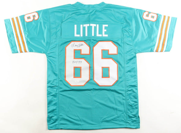 Larry Little Signed Miami Dolphins Jersey Inscribed "HOF 93" (JSA COA) 17-0/1972