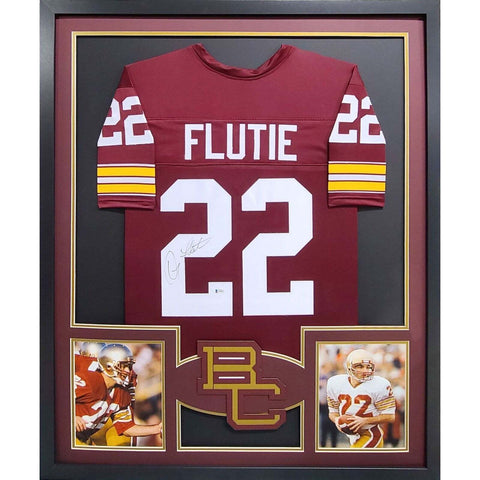 Doug Flutie Autographed Signed Framed Boston College BC NH Jersey BECKETT