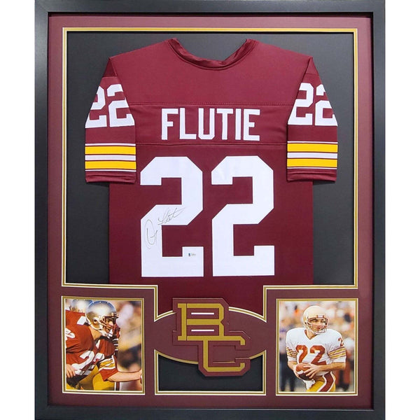 Doug Flutie Autographed Signed Framed Boston College BC NH Jersey BECKETT