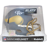 Justin Jefferson Autographed Minnesota Vikings Mini Helmet Slate Beckett 51009