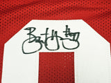 49ERS BRYANT YOUNG AUTOGRAPHED SIGNED RED JERSEY "HOF 22" BECKETT WITNESS 218751