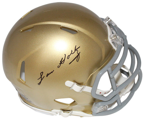 Lou Holtz Autographed/Signed Notre Dame Mini Helmet Beckett 40609