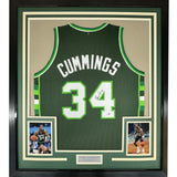 Framed Autographed/Signed Terry Cummings 35x39 Milwaukee Green Jersey COA