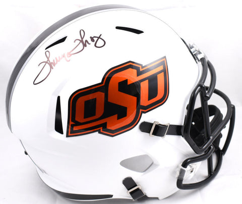 Thurman Thomas Autographed Oklahoma State F/S Speed Helmet-Beckett W Hologram