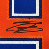 Framed Autographed/Signed Evander Kane 35x39 Edmonton Blue Jersey JSA COA