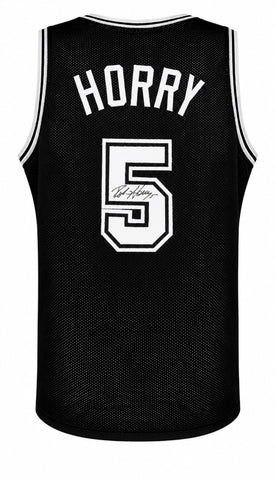 Robert Horry (SPURS) Signed Black Custom Basketball Jersey - (SCHWARTZ COA)