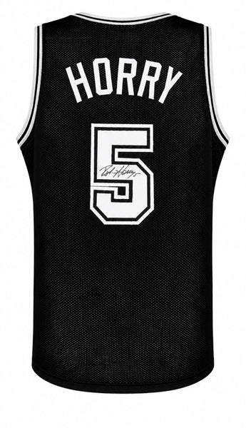 Robert Horry (SPURS) Signed Black Custom Basketball Jersey - (SCHWARTZ COA)