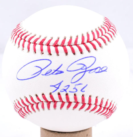Pete Rose Autographed Rawlings OML Baseball w/ 4256 - Beckett W Hologram *Blue