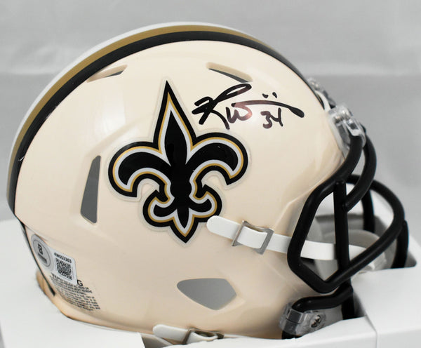 Ricky Williams Autographed Saints Retro Speed Mini Helmet - Beckett W Holo