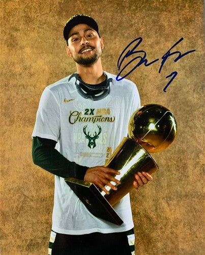 Milw Bucks 2021 NBA Champ BRYN FORBES Signed 8x10 Photo #1 AUTO