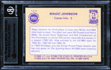 Lakers Magic Johnson Authentic Signed 1986 Star Career Info #7 Card BAS Slabbed