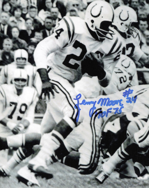 Lenny Moore Autographed Signed 8x10 Photo Baltimore Colts "HOF 75" SKU #245937