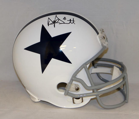 Dak Prescott Autographed Dallas Cowboys Full Size TB Helmet- JSA Witnessed Auth
