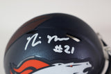 Riley Moss Autographed Denver Broncos Mini Helmet Beckett COA