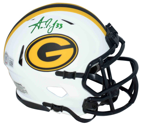 AARON JONES AUTOGRAPHED GREEN BAY PACKERS LUNAR SPEED MINI HELMET BECKETT